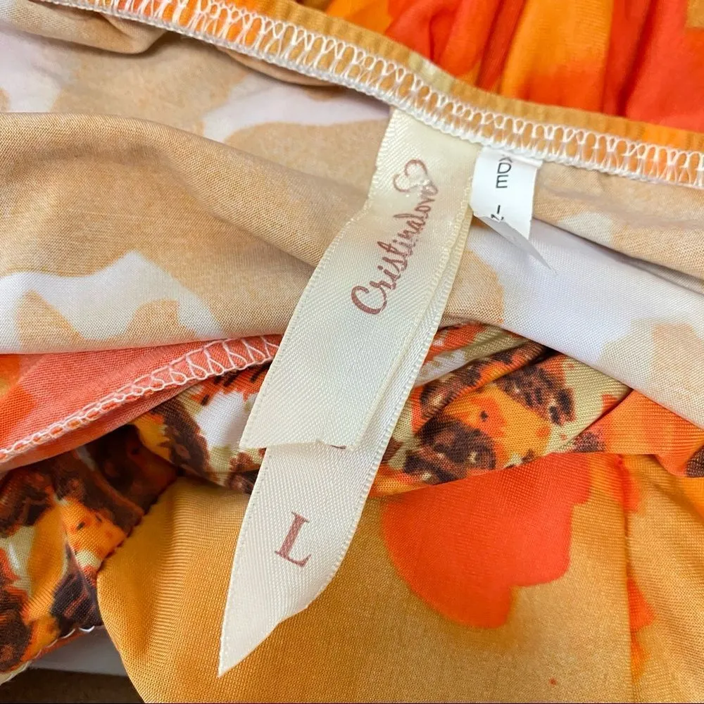 Large Christina Halter Summner Orange Dye Dress - Image 3