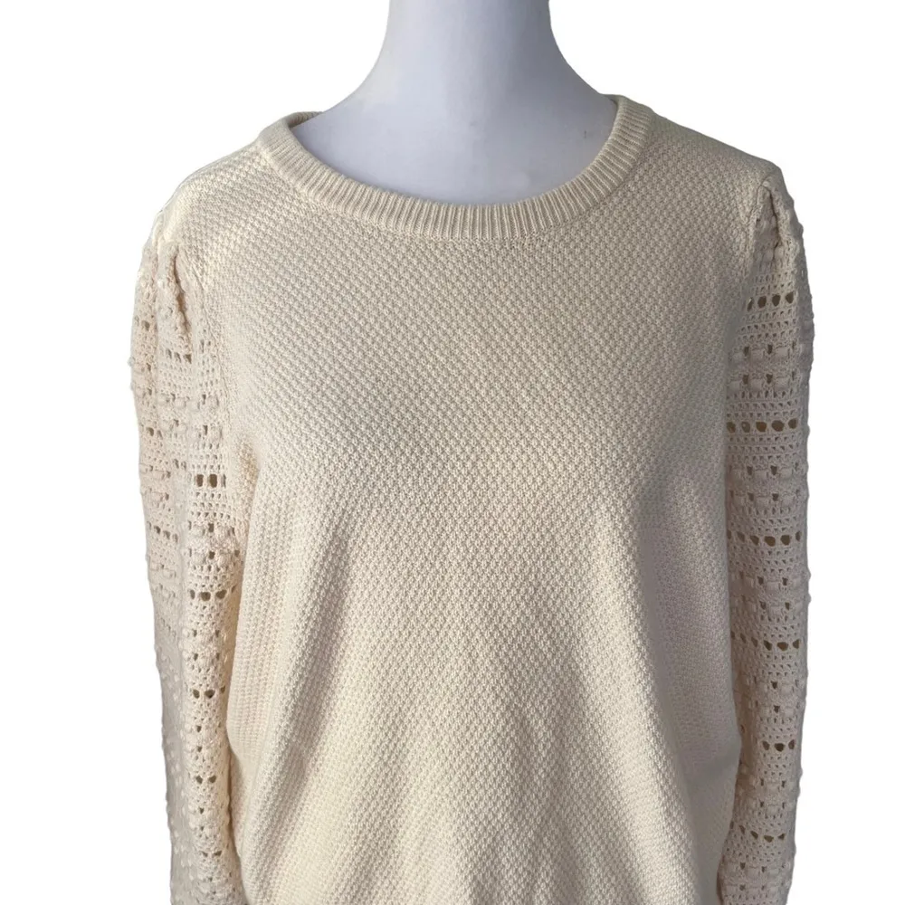 Madewell - NWT Bobble-Sleeve Pullover Lightweight Wool Blend Sweater Sz L - Image 5