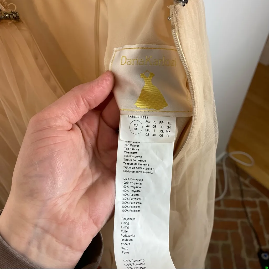 Daria karlozi Mira gown‎ 3D Butterflies tulle Cinderella skirt pollardi fashion Tan Size 6 - Image 8