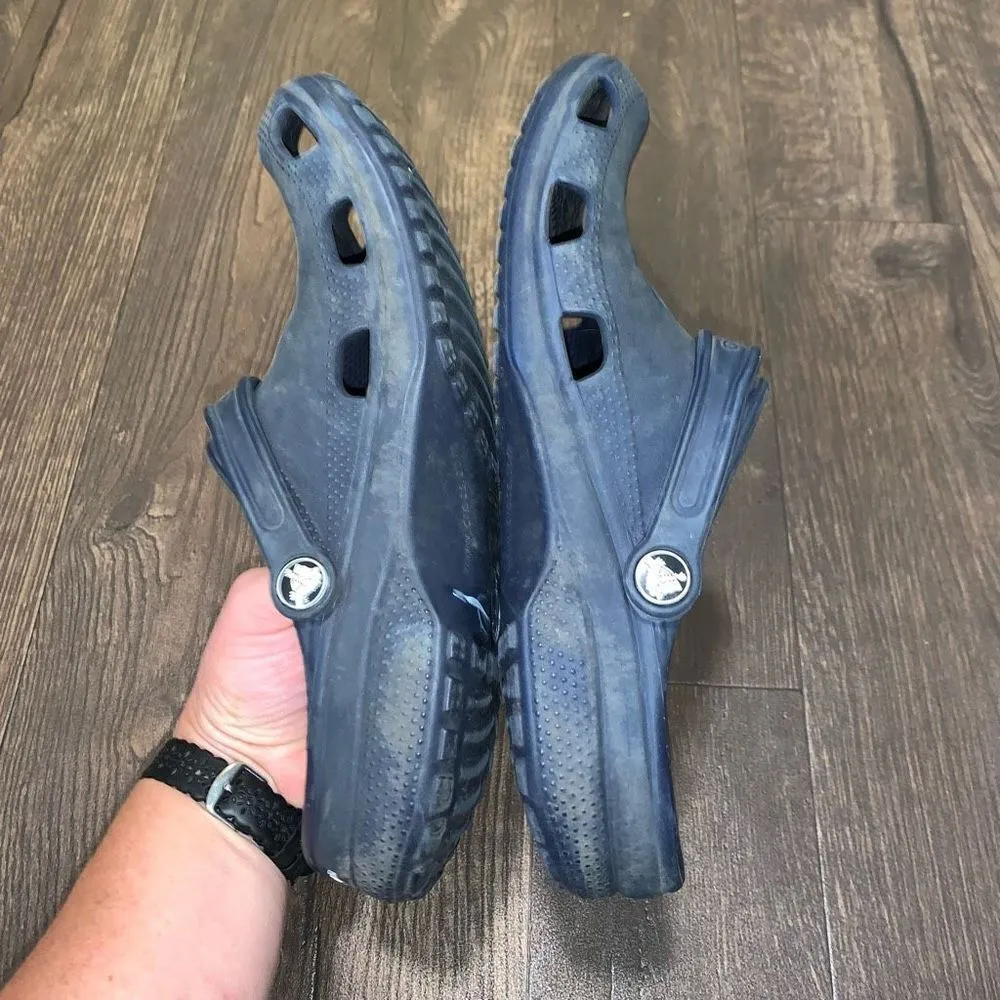 Crocs navy blue rubber ortho arch support washable nursing clogs - Image 3