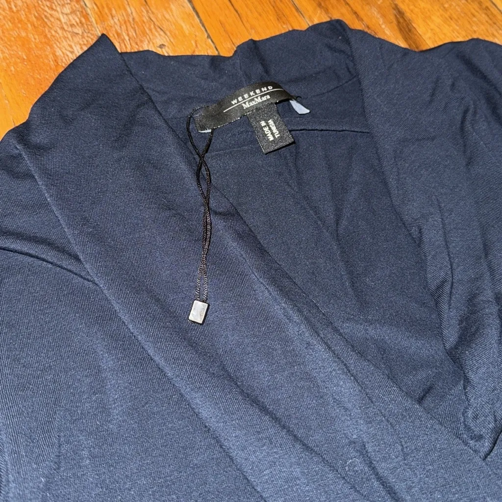 Weekend Max Mara lyocell sleeveless shell Top in Navy Blue XS - Image 3