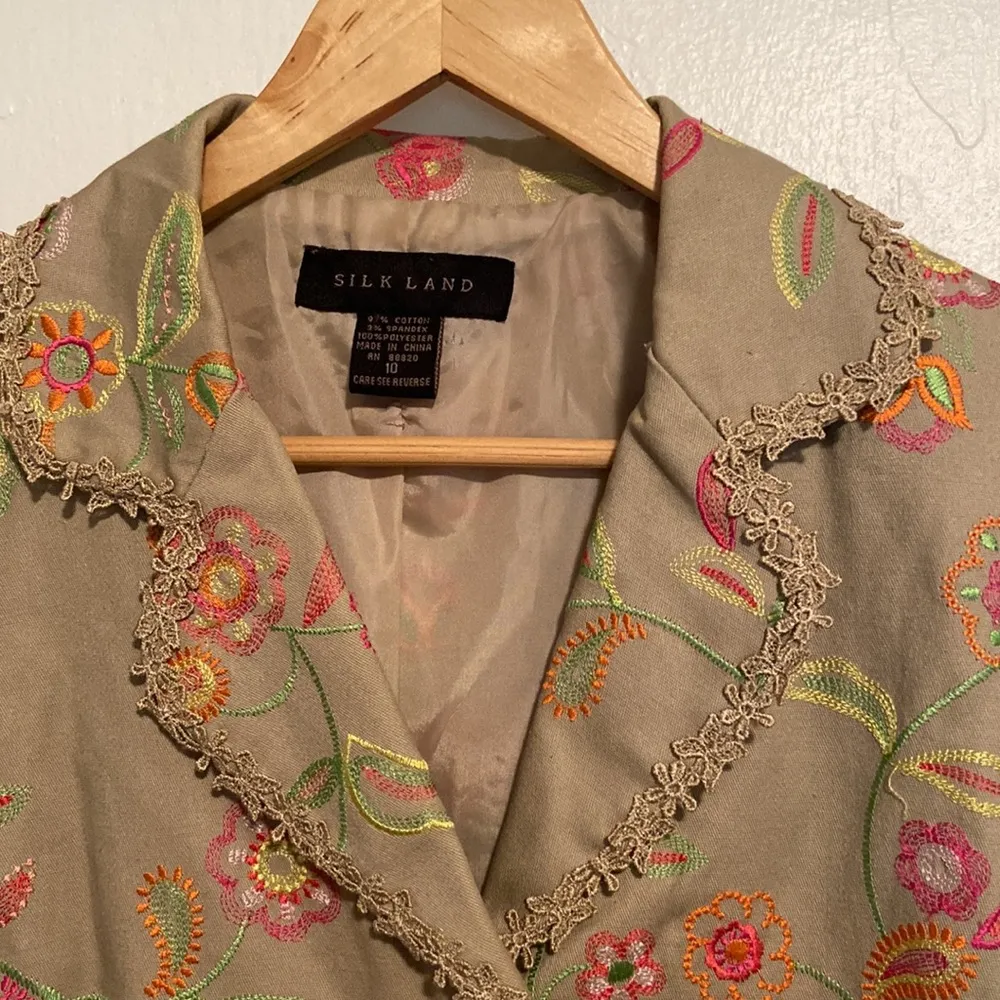 Vintage Cropped Blazer Tan Size 10 - Image 4