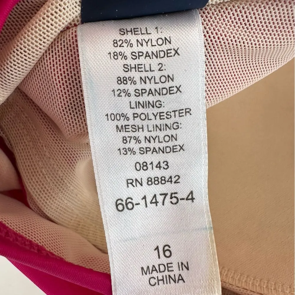 Swimsuits For All Hot Pink Magenta One Piece Bathing Suit Women’s 16 - Image 8