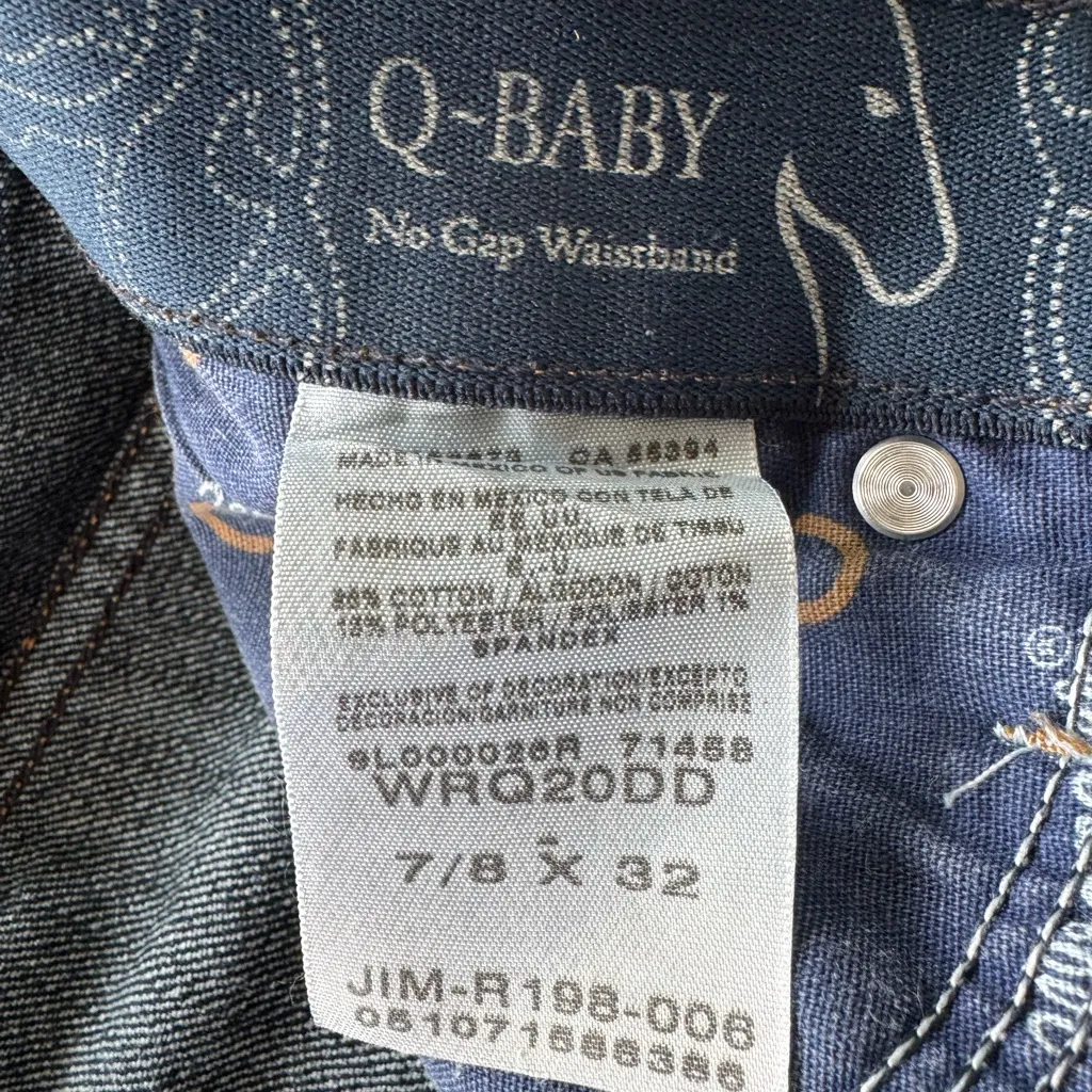 Wrangler Q-Baby Dark Rinse Bootcut Denim Jeans Size 7/8 x 32 - Image 4