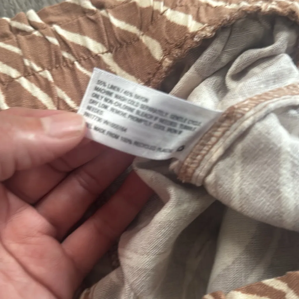 a new day Brown Zebra Print Women Shorts XL 4” Linen Paper bag Style - Image 5