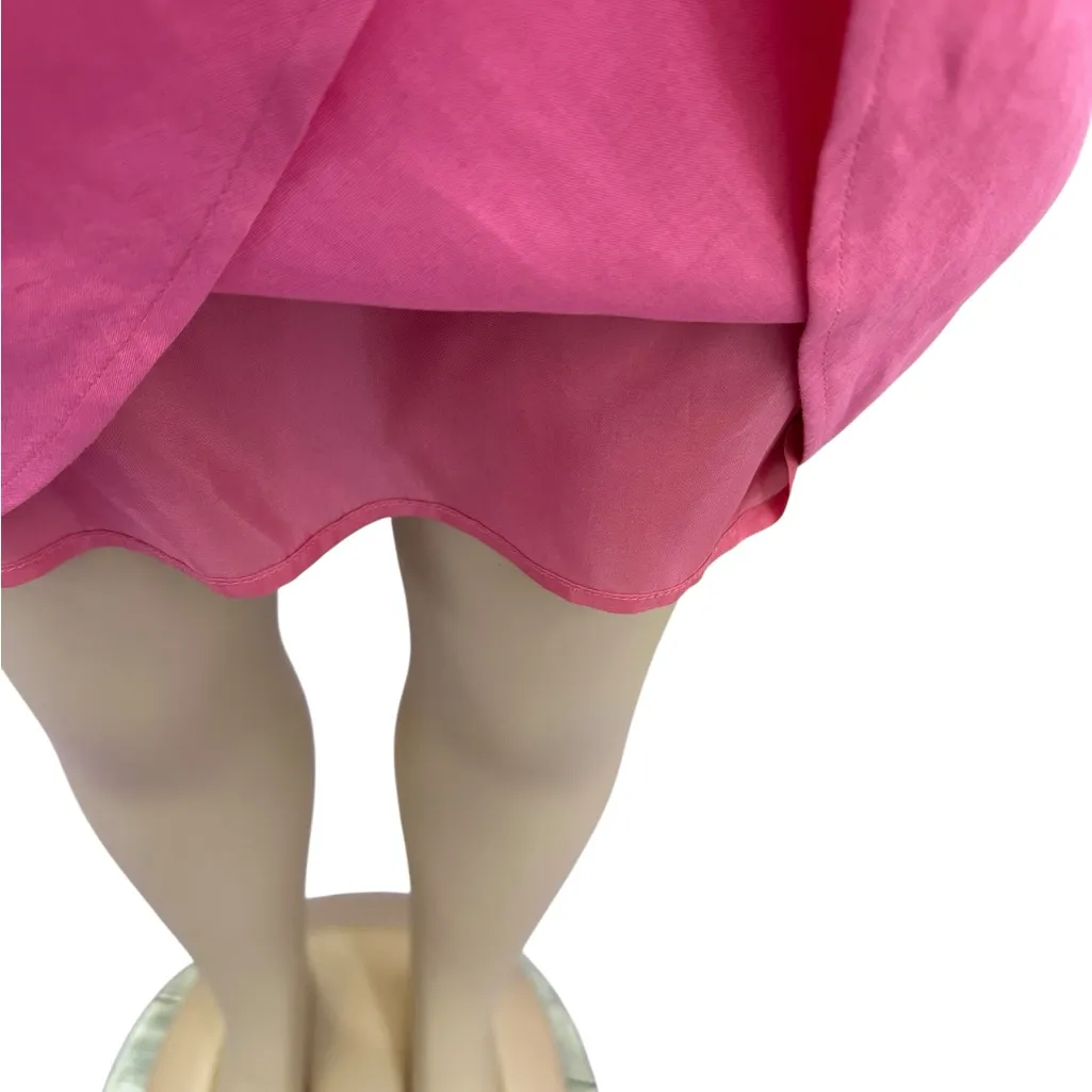 Casual Corner Annex Pink Flounce Hem Skirt Linen Rayon Blend A Line Womens 6 - Image 4