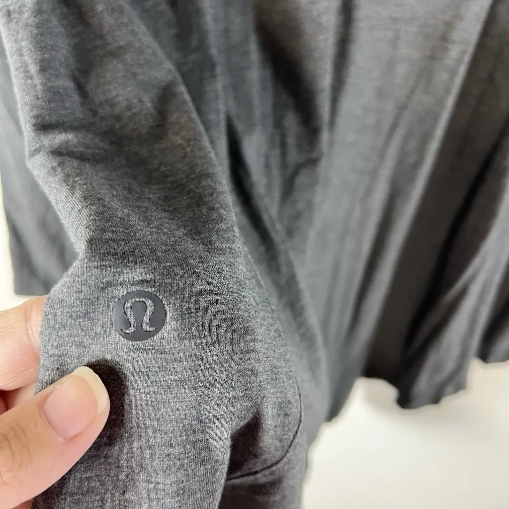 Lululemon Women’s Acadia Swing Tee‎ Long Sleeve Pima Cotton High Low Grey Sz 4 - Image 8