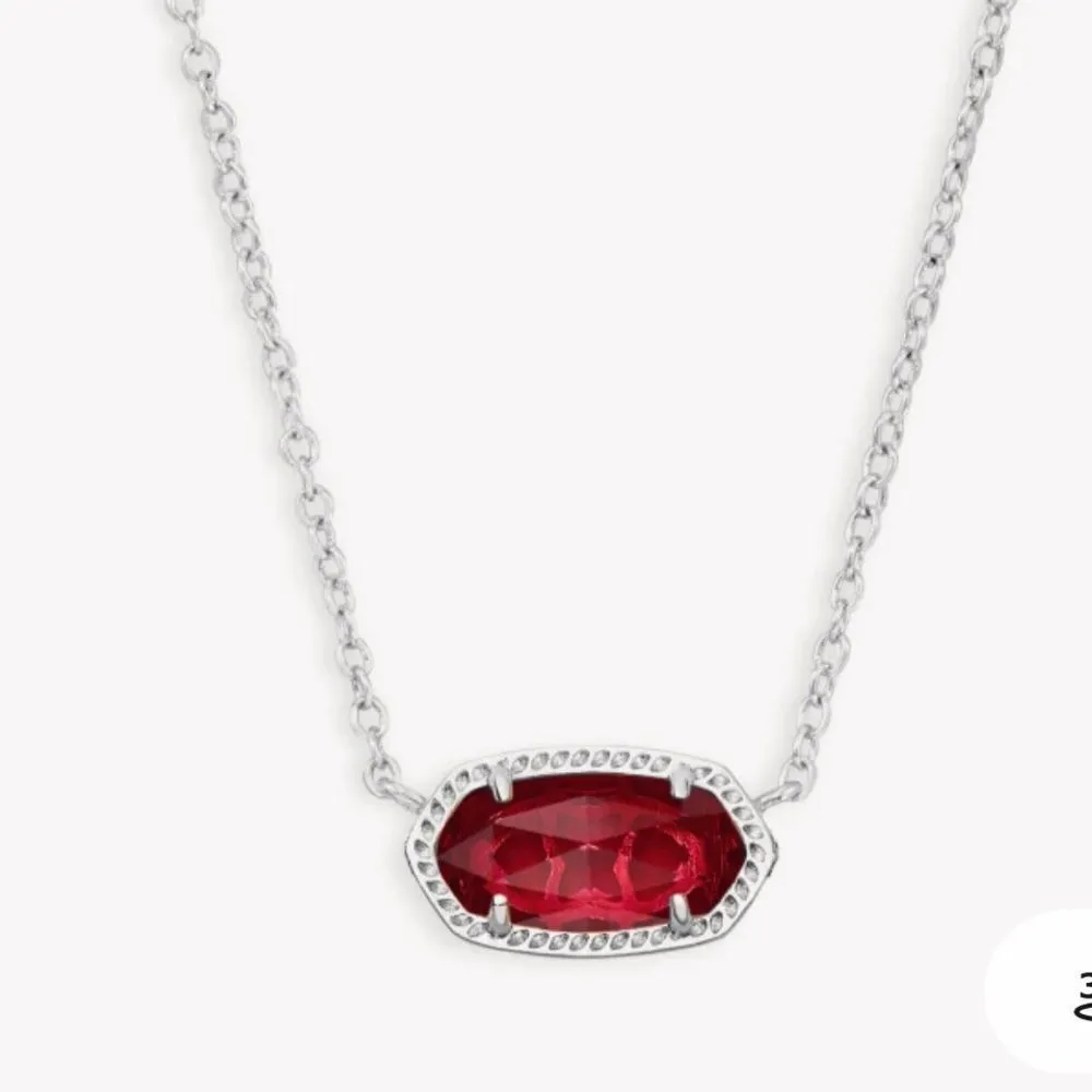 NWOT Kendra Scott Elisa Silver Pendant Necklace in Berry‎ Glass - Image 4