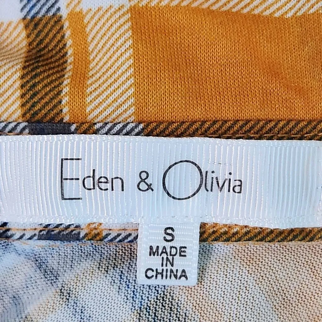 Eden & Olivia Yellow Plaid Button Down NWT Size Small Mustard Button Down Shirt - Image 7