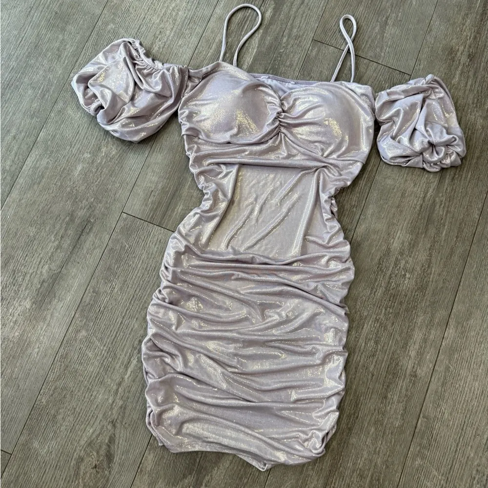 BOUTIQUE metallic light pink mini dress ✨ Silver Size M - Image 6
