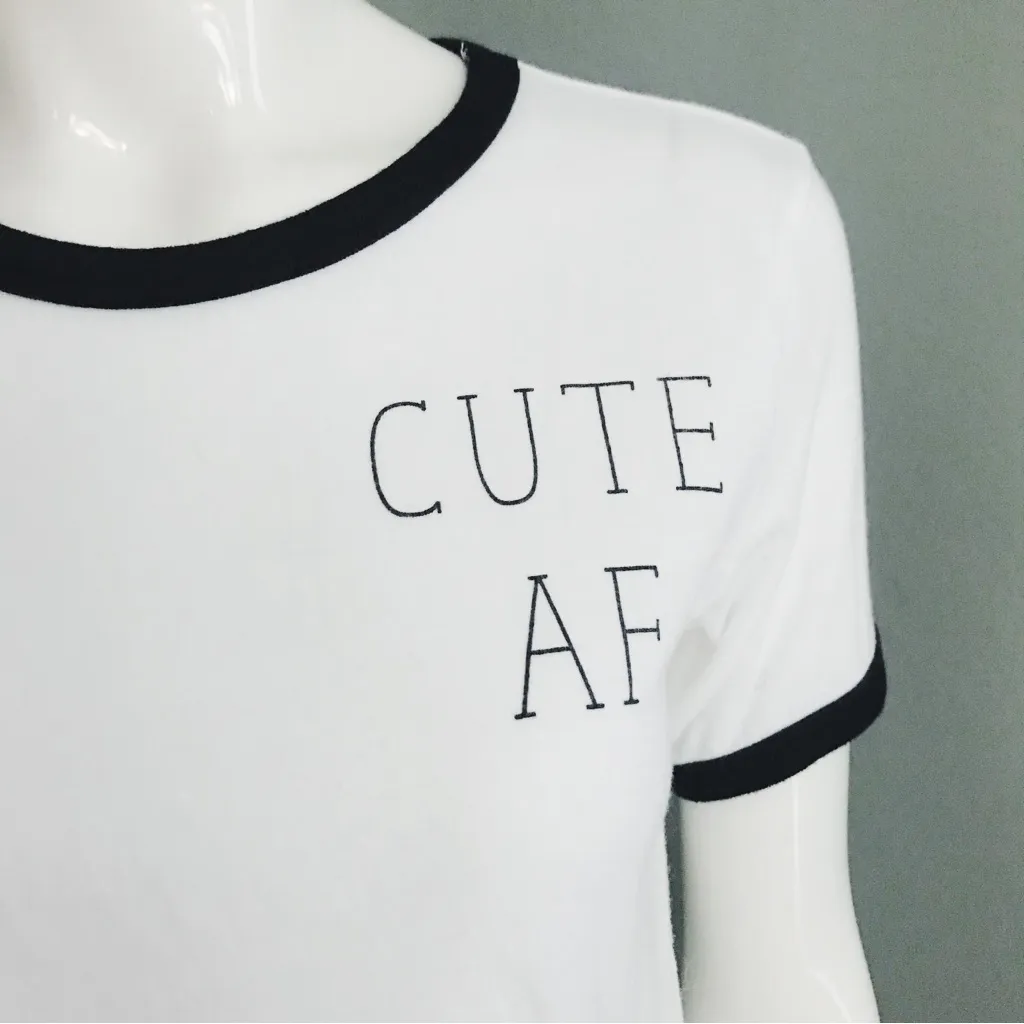 Graphic Ringer Tee in White | Size M Size M - Image 2