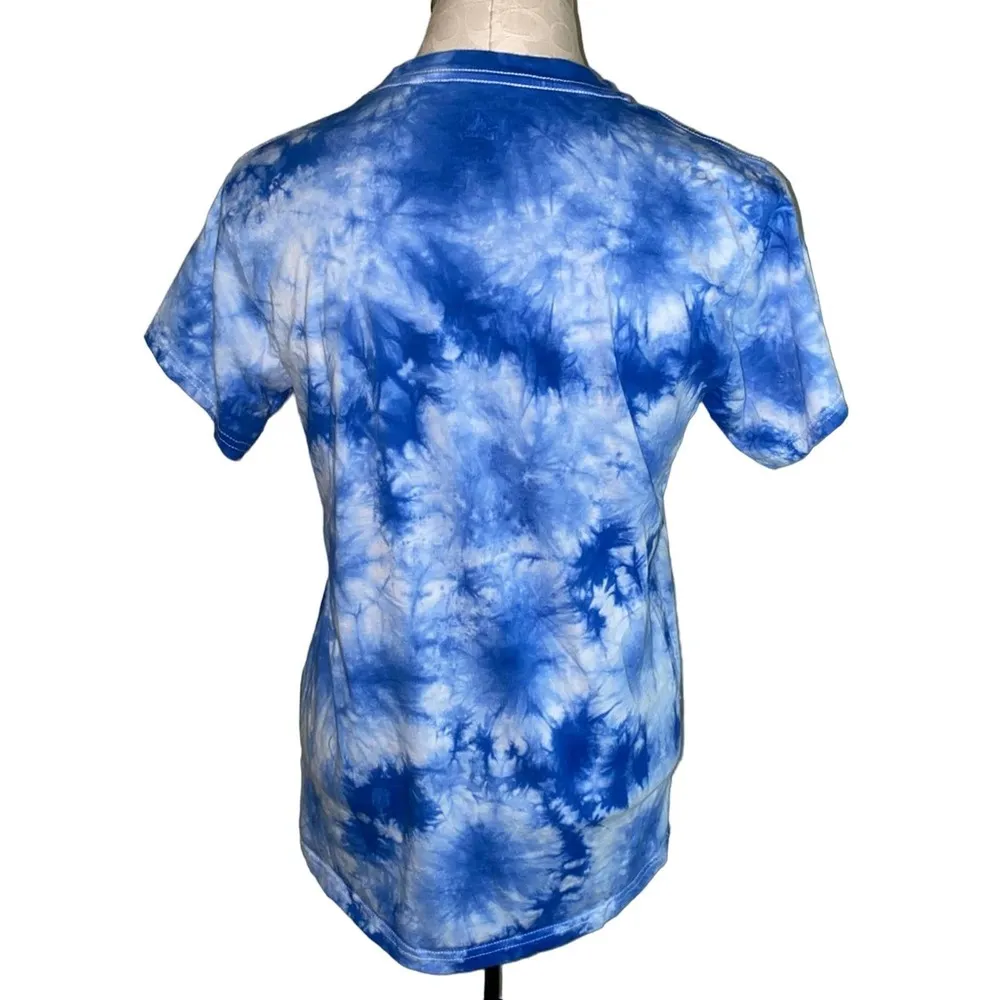 Disney Mickey Mouse American Flag Stars Stripes Blue Tie Dye size medium t-shirt - Image 5