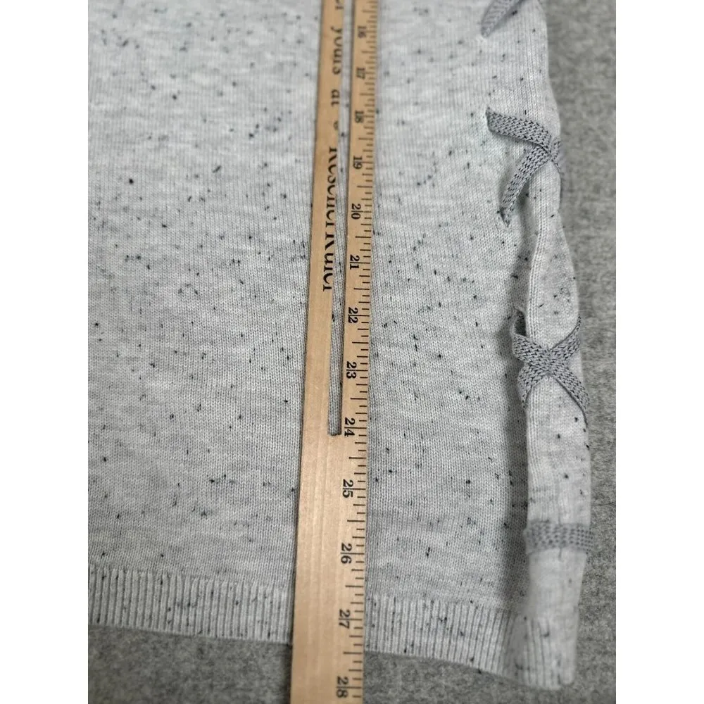 Cabi Small Womens Sweater Hooded Oversized Gray Long Dolman Short Sleeve - Image 14