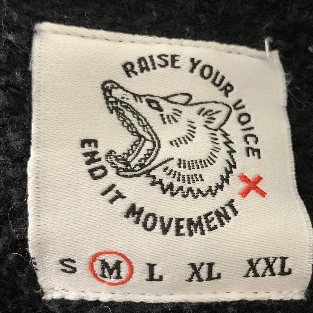 Raise Your Voice End it Movement Pullover Unisex Size Medium M Red X Black - Image 7