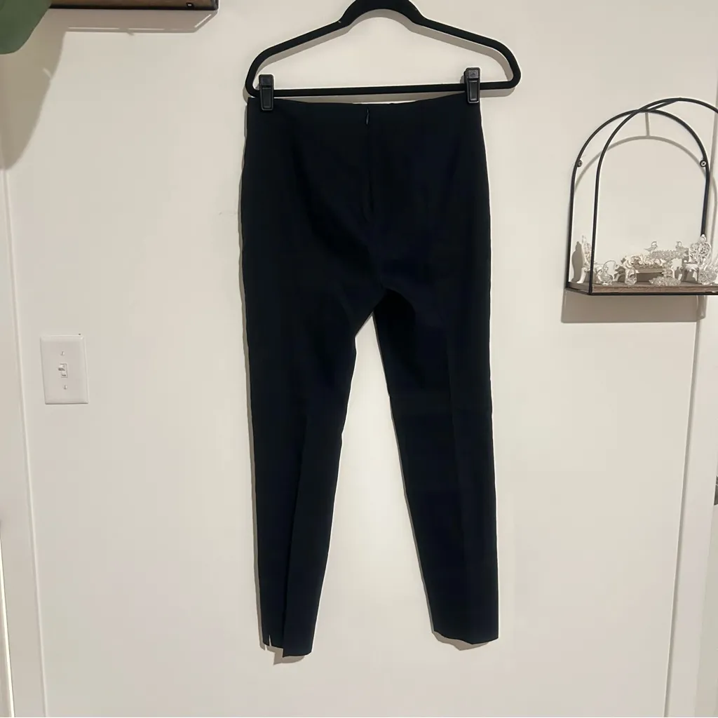 Veronica Beard Navy Blue Linen Blend Trouser Dress Pants Size 4 - Image 3