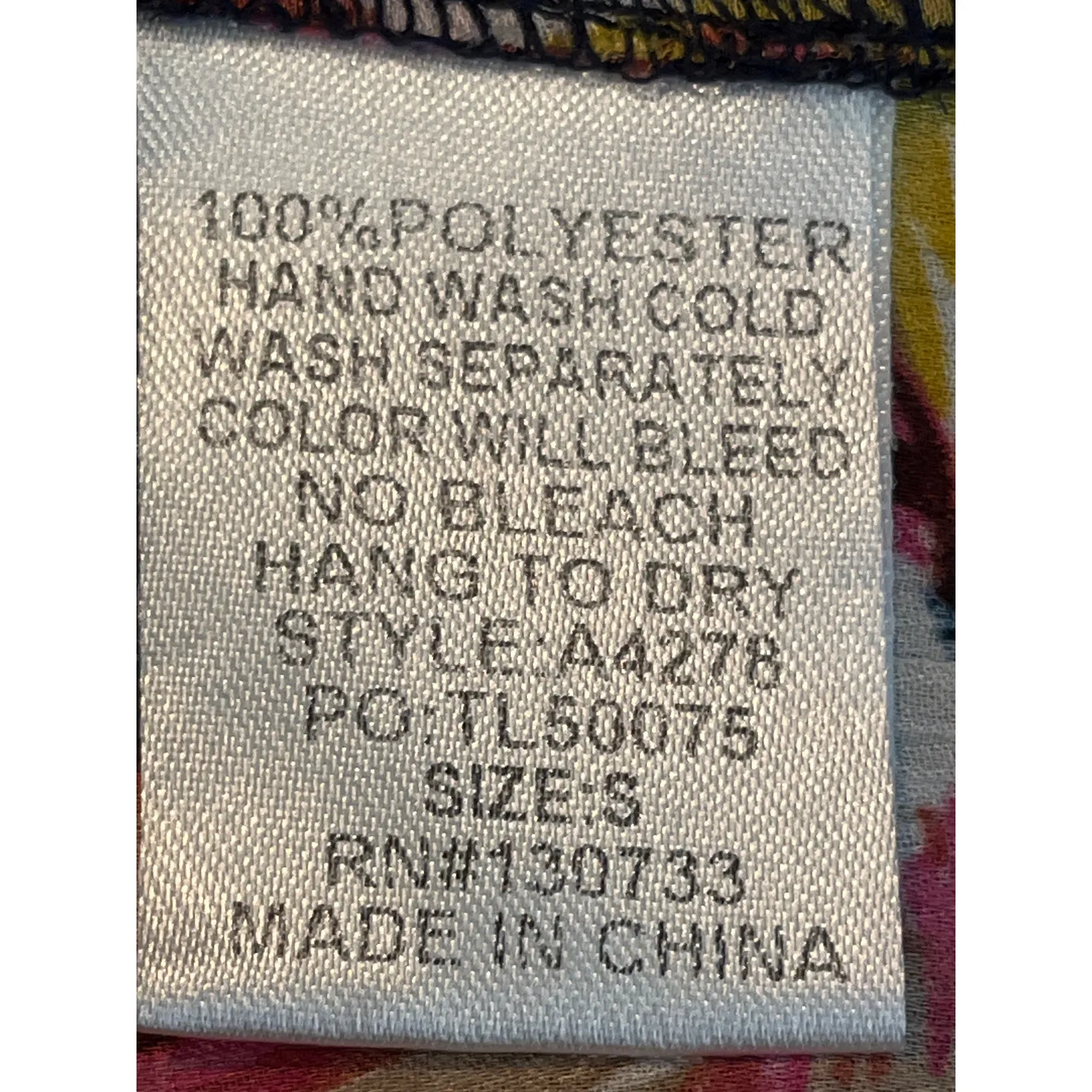 Umgee‎ Blue Floral Knotted Front V Neck Short Sleeve Shirt Small - Image 7