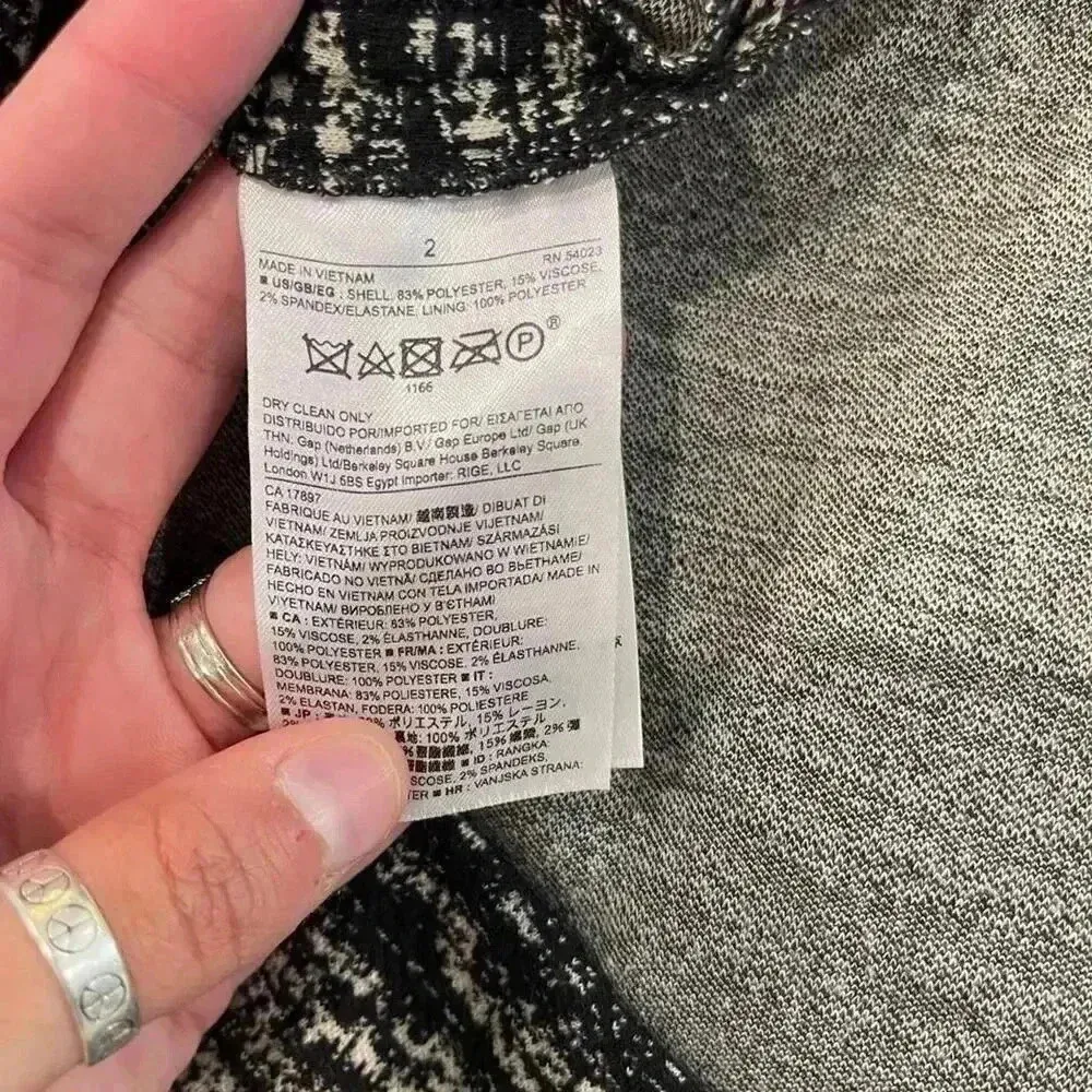 Banana Republic Black Static Print Fit and Flare Sleeveless Knit Dress Women’s 2 - Image 7