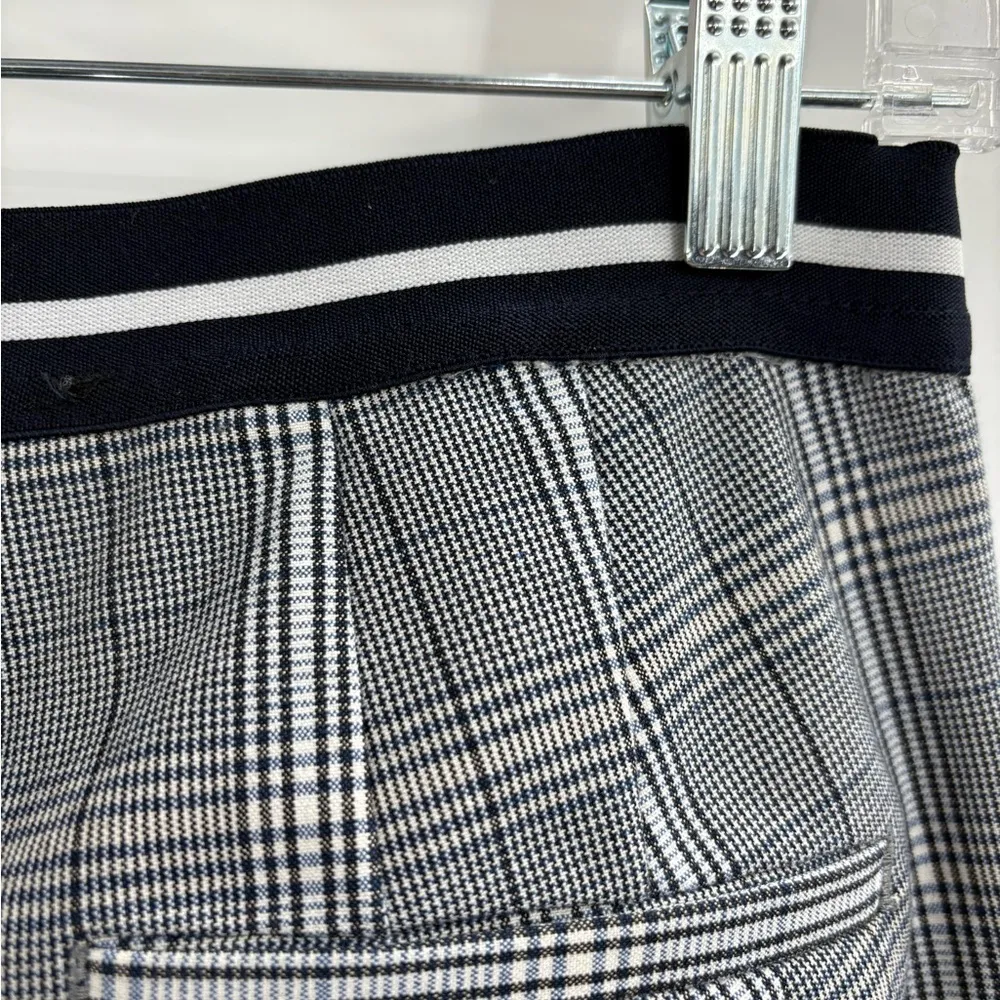 Zara Basic Gray Checkered Plaid Trousers Elastic pull on Back Waist Pant size xs - Image 4