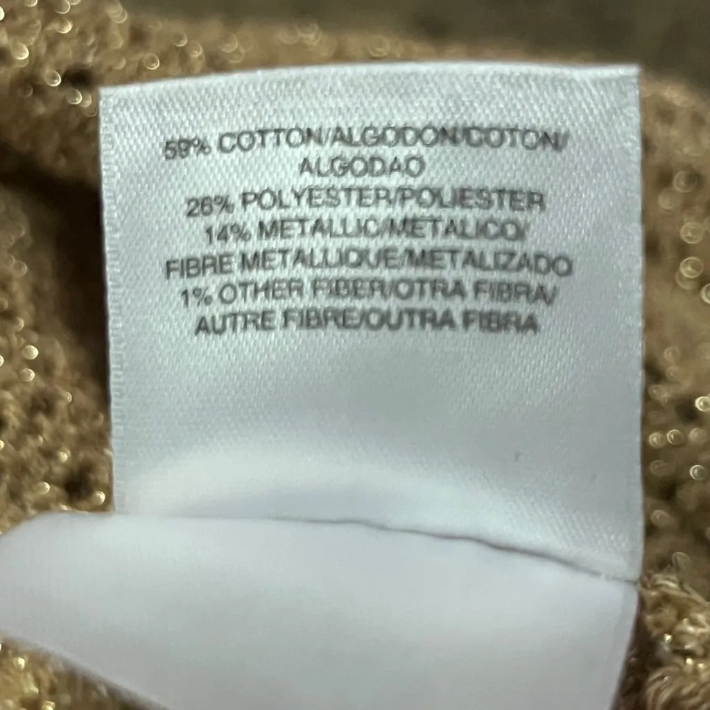 Jones Studio Gold Sparkle Open Front Cardigan Womens M Used New Years Eve - Image 7