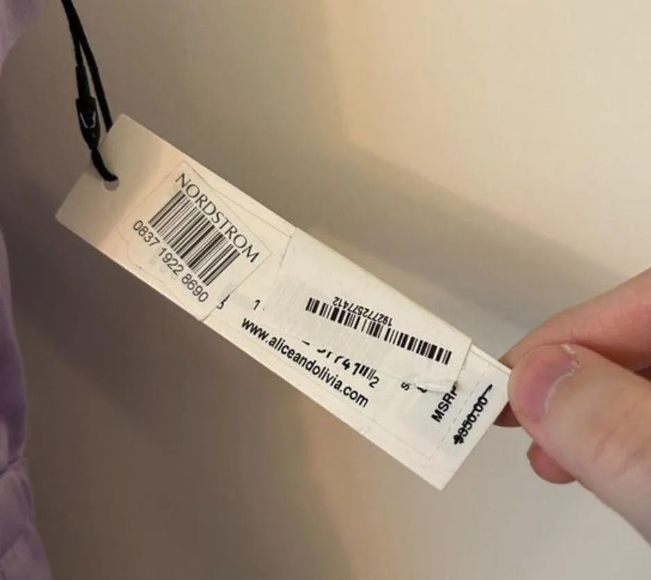 Alice + Olivia Hartley Tie-Back Lavender Midi Dress Size 8 NWT - Image 8