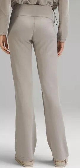 Lululemon Brushed Softstreme Ribbed Zip Flared Athletic Pants Riverstone 14 NWT - Image 2