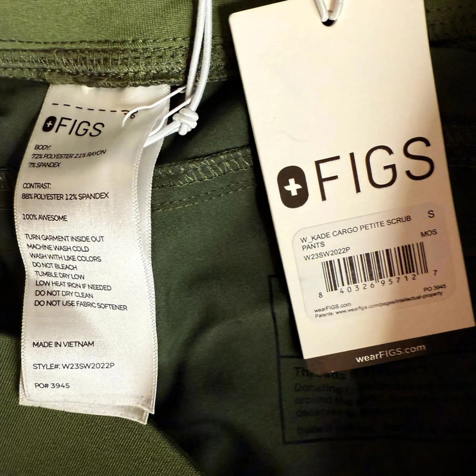 FIGS Women’s Kade Cargo Scrub Pants | Moss Green | Small | NWT - Image 5