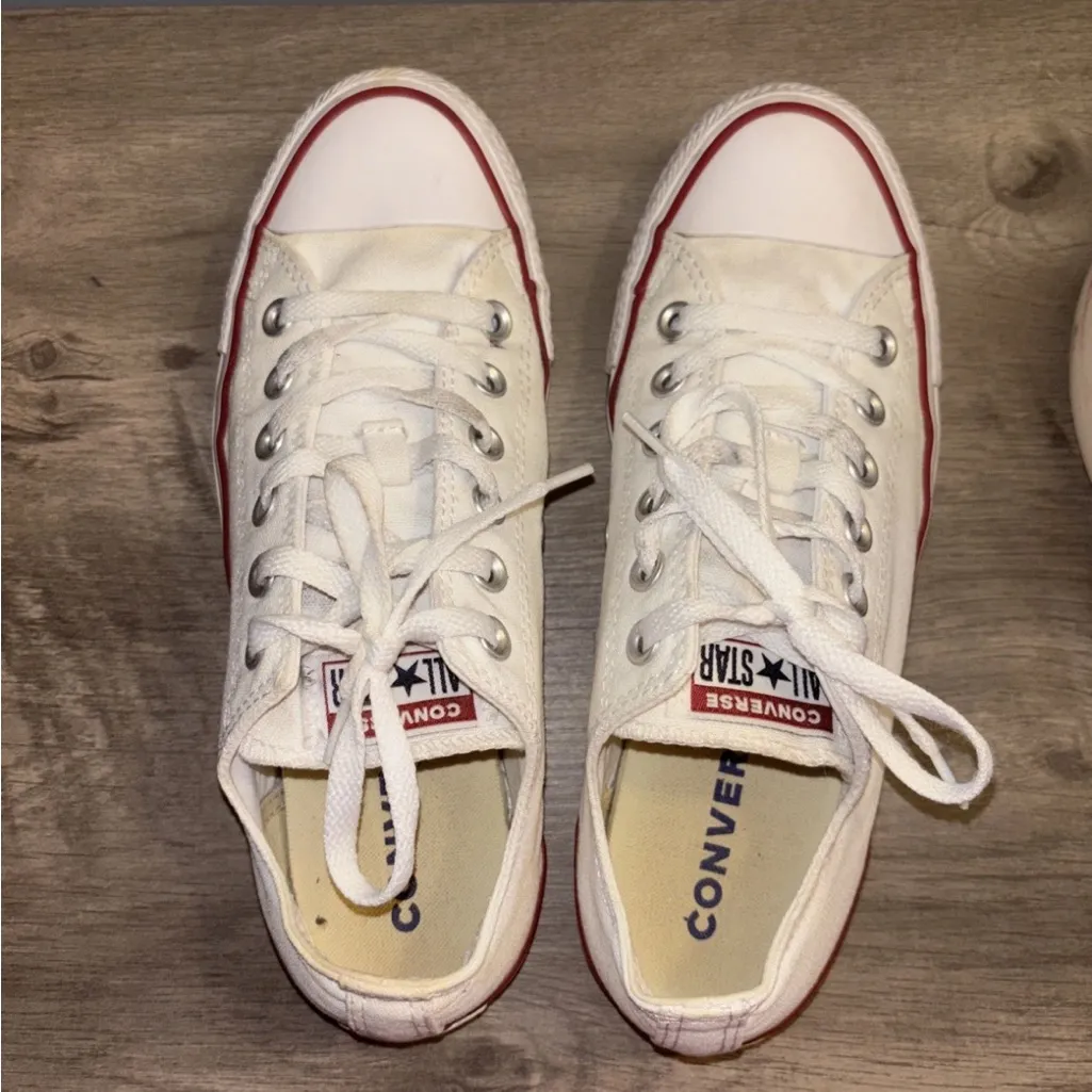 Converse Chuck Taylor All Star Shoes Size M6 W8 White Low Top Canvas Sneakers - Image 6