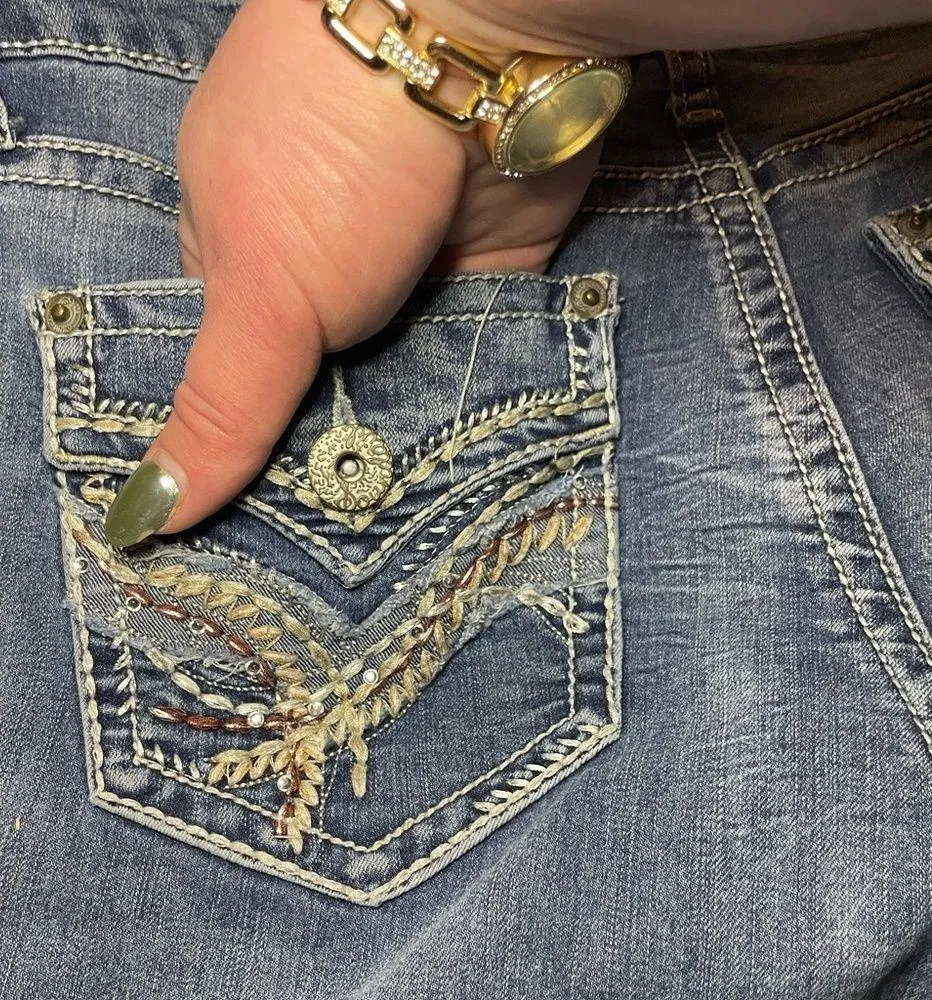 SoundGirl Jeans Womens Size 13 Skinny Embroidered Casual Y2K Western Equestrian - Image 14