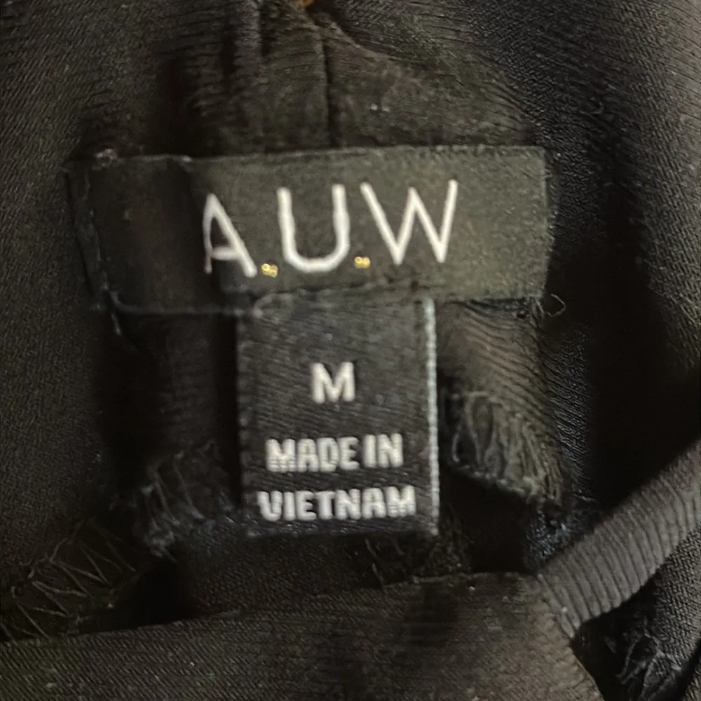 A.U.W. Black Sexy Strappy Tank Top/ Sleeveless Blouse Keyhole Back with Button - Image 5