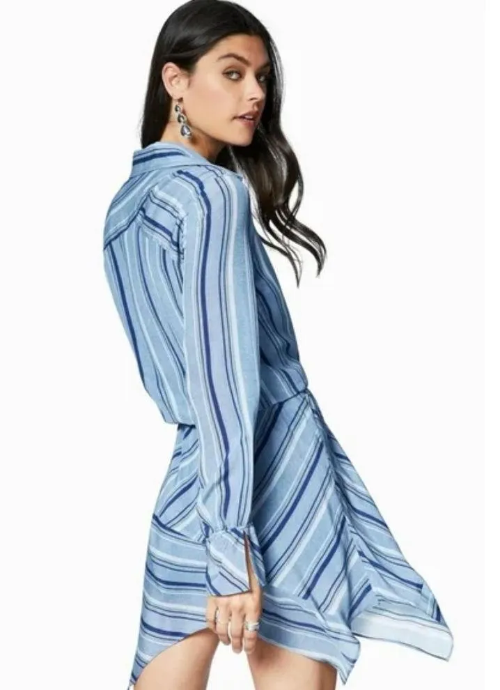 Ramy Brook Brandi Silk Dress in Blue Stripe - Image 2