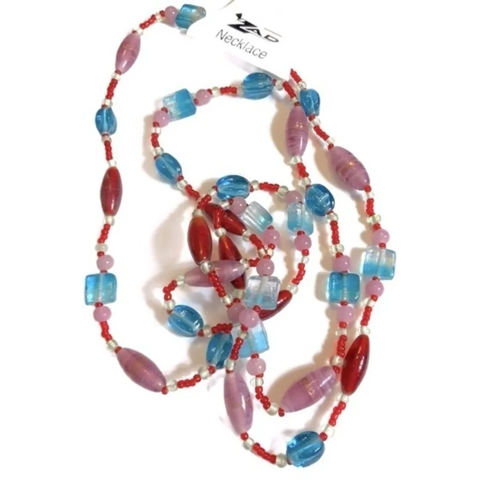 ZAD‎ glass bead long necklace Pink - Image 2