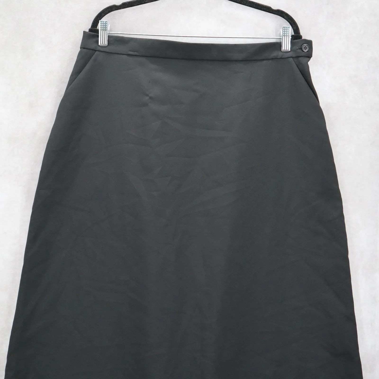 Bedford Fair Black Pull On Secretary Midi Church Pocket Flare Skirt Plus 20P Size undefined - Image 3