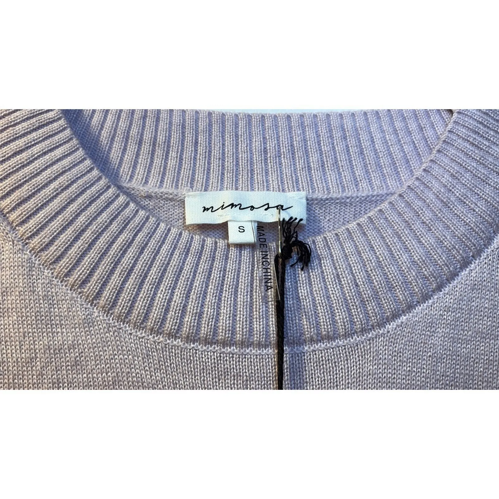 Mimosa Womens Sm Knit Sweater Vest Top Sleeveless Ribbed Neck Small 100% Acrylic Purple - Image 3