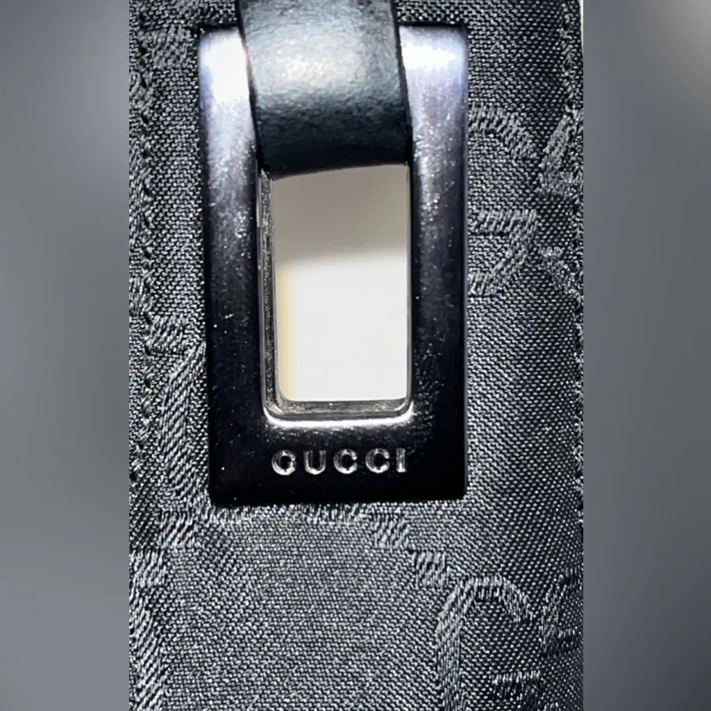 Authentic Gucci Black GG Monogram Shoulder Bag - Image 9