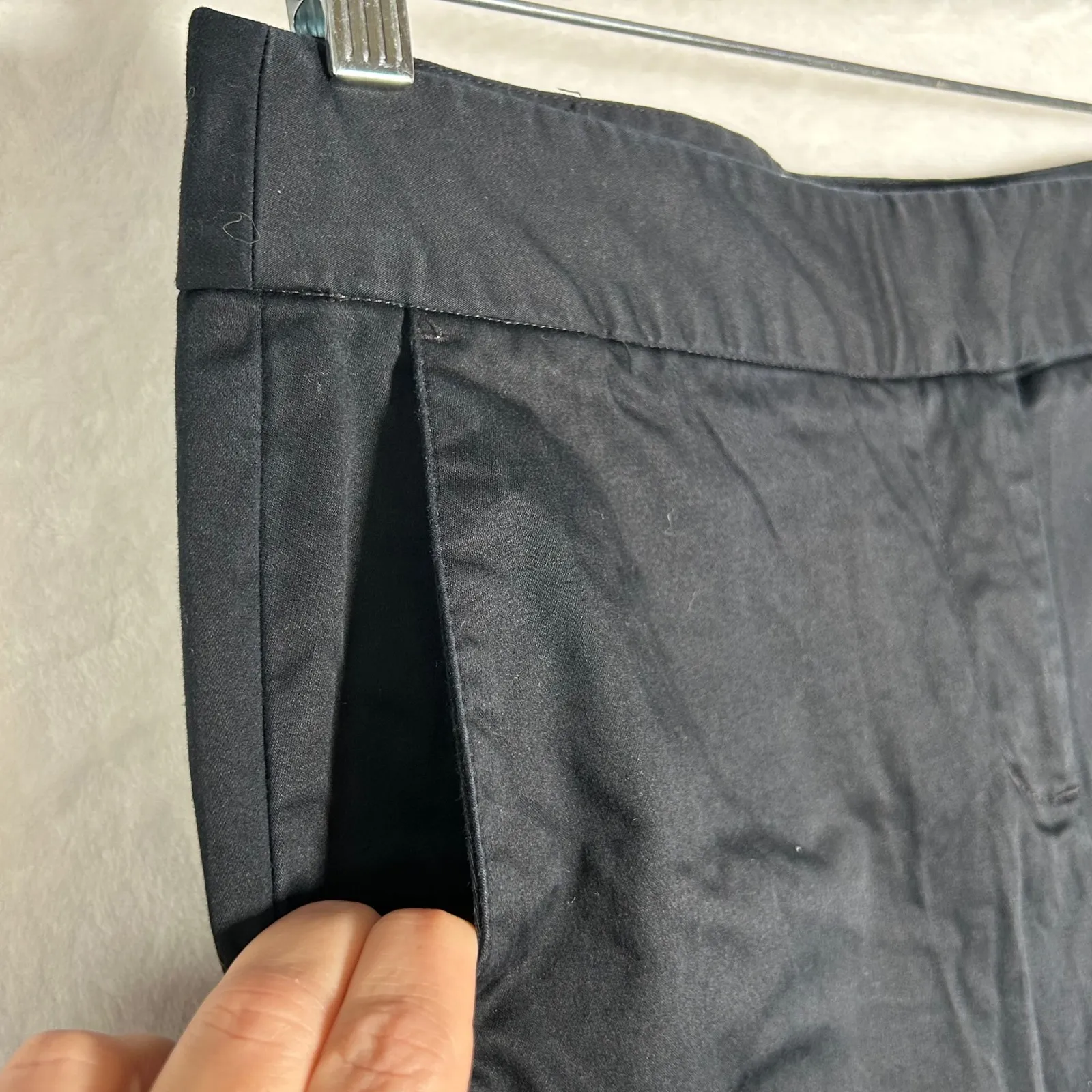 Liz Claiborne Jackie Black Cotton Spandex Straight Leg Cropped Pants Size 10 - Image 7