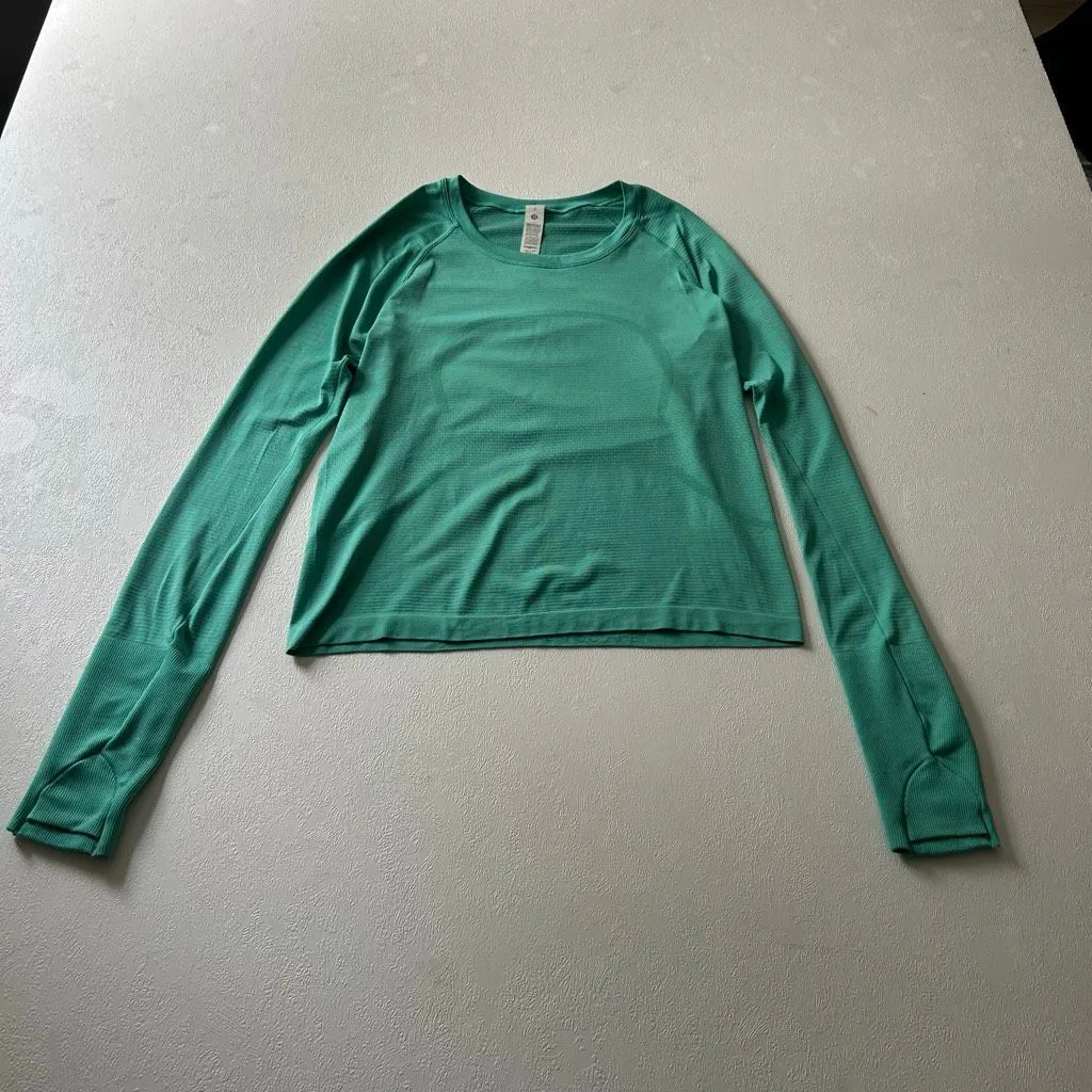 Lululemon Swiftly Tech Long Sleeve 2.0 Green Teal | Size 8 | Lightweight Seamles - Image 4