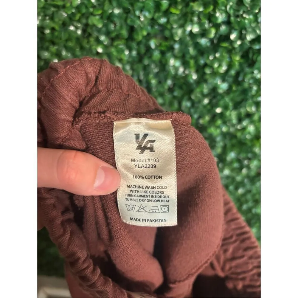 YoungLA Chocolate Brown Effortless Shorts Sz Medium Brown - Image 5