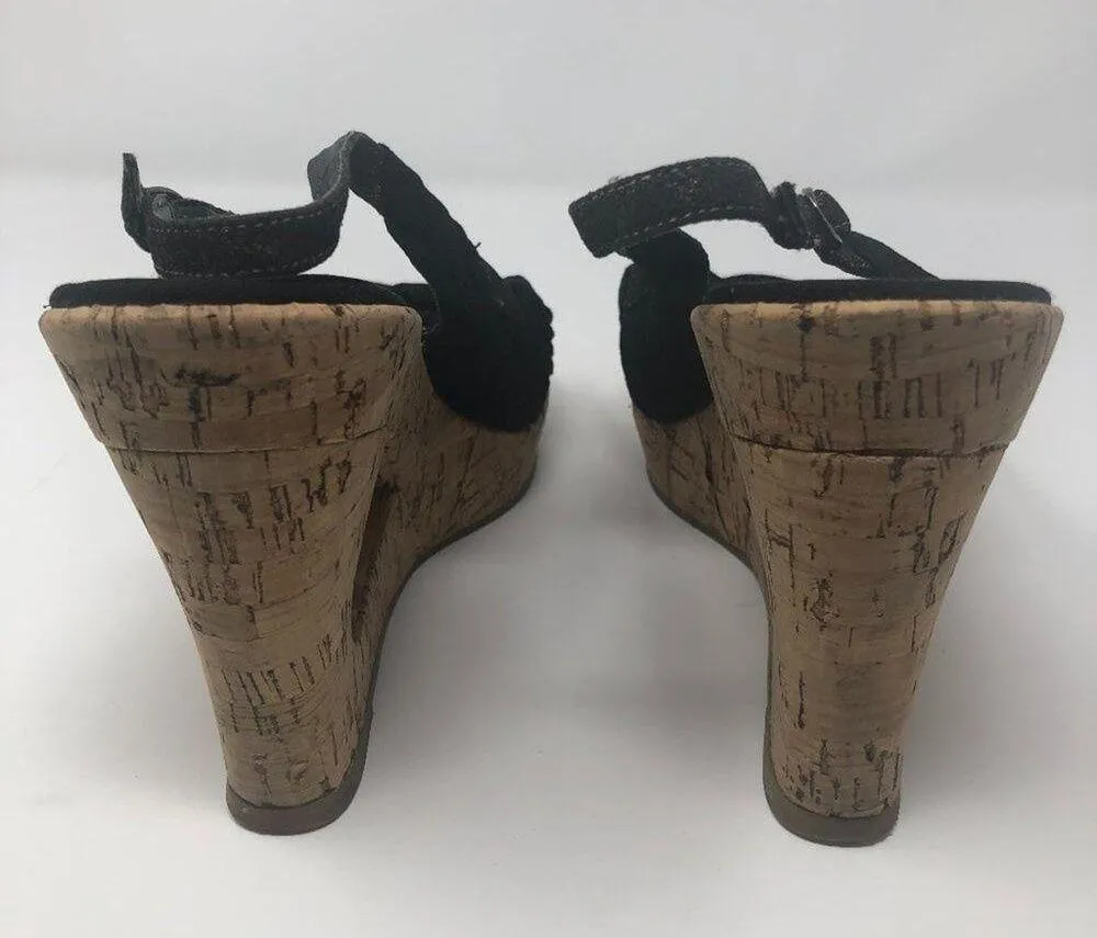 ZigiGirl Shandy Gold Cork Wedges Open Toe Sandals Size 8.5 - Image 6