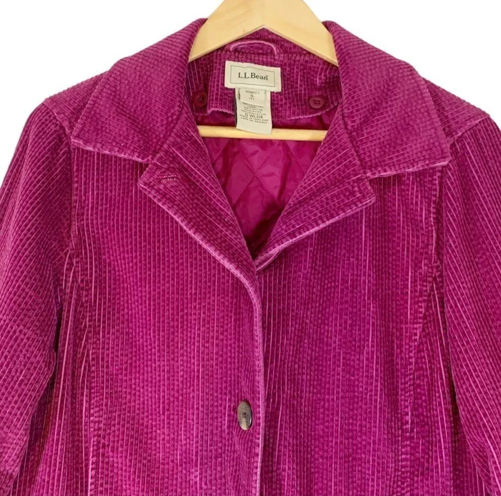 LL Bean Corduroy Button Down Jacket Size 6 Petite - Image 3