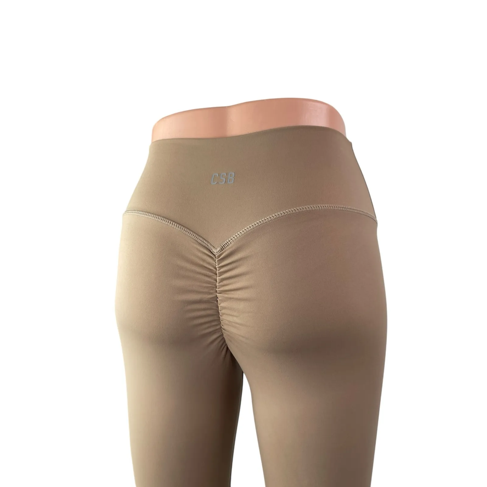 CSB x IM Women's Tan Cinch Yoga Workout Running Athletic Leggings Pants Size S - Image 5
