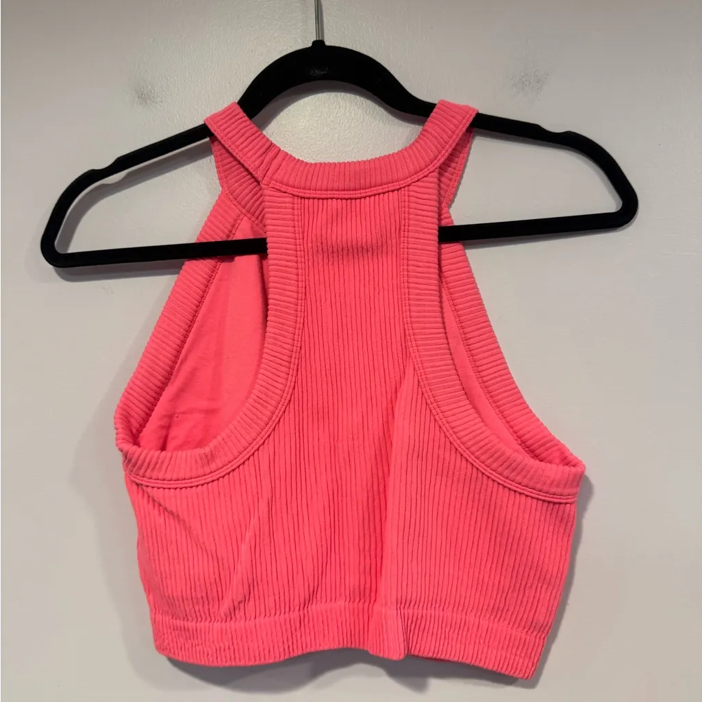 Pink ribbed high neck aerie bra‎ tank - Image 3