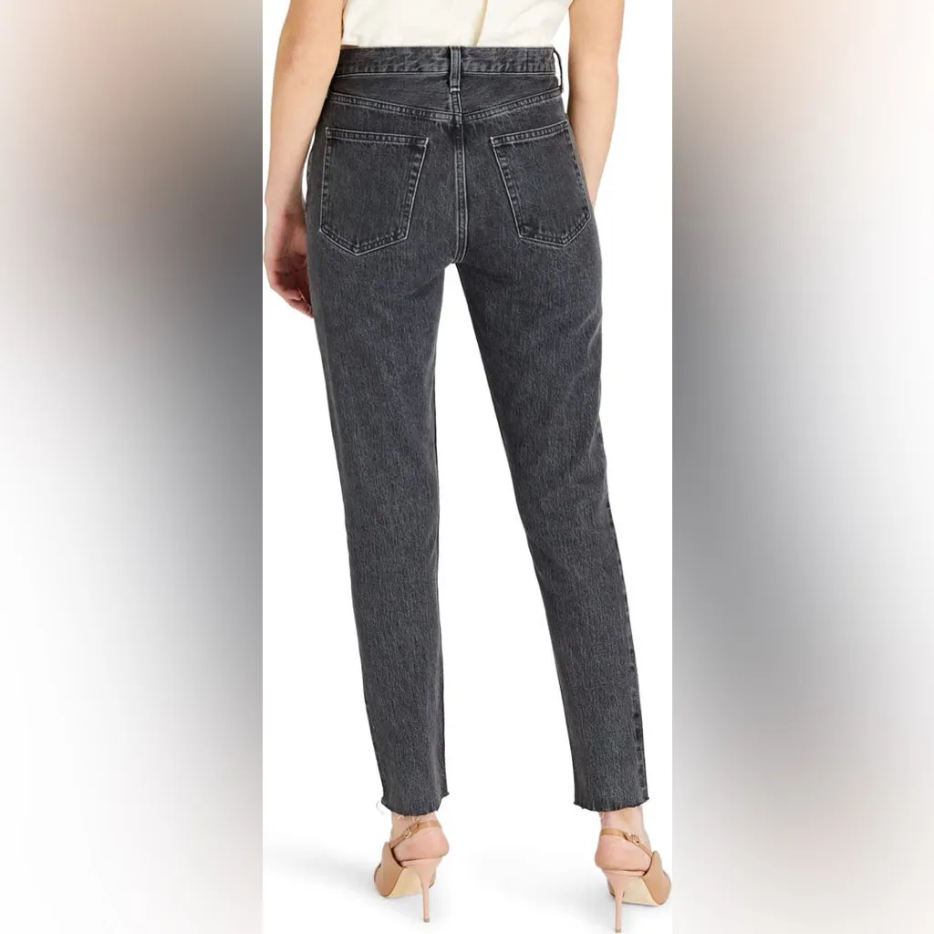 NWT Etica Alex Ripped Ankle Skinny Jeans Smokey Mountain 28 High Rise Button Fly Black - Image 3