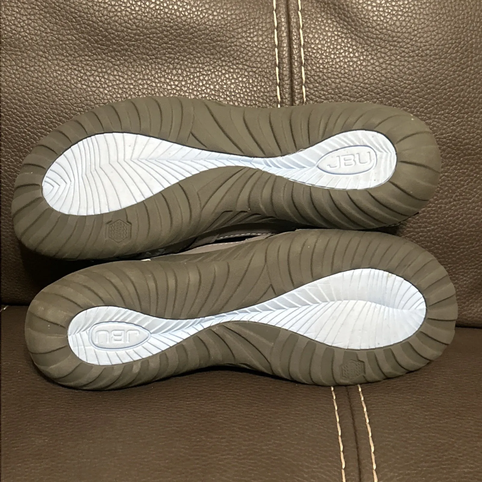 Women's JbU Size 7 1/2 M Shoes Vegan Textile Charlie Encore Guc Gray, And Blue - Image 2