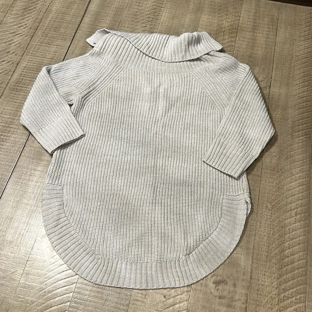 89th & Madison 3/4 Sleeve Knit Cowl Neck Sweater pale gray EUC - Image 7