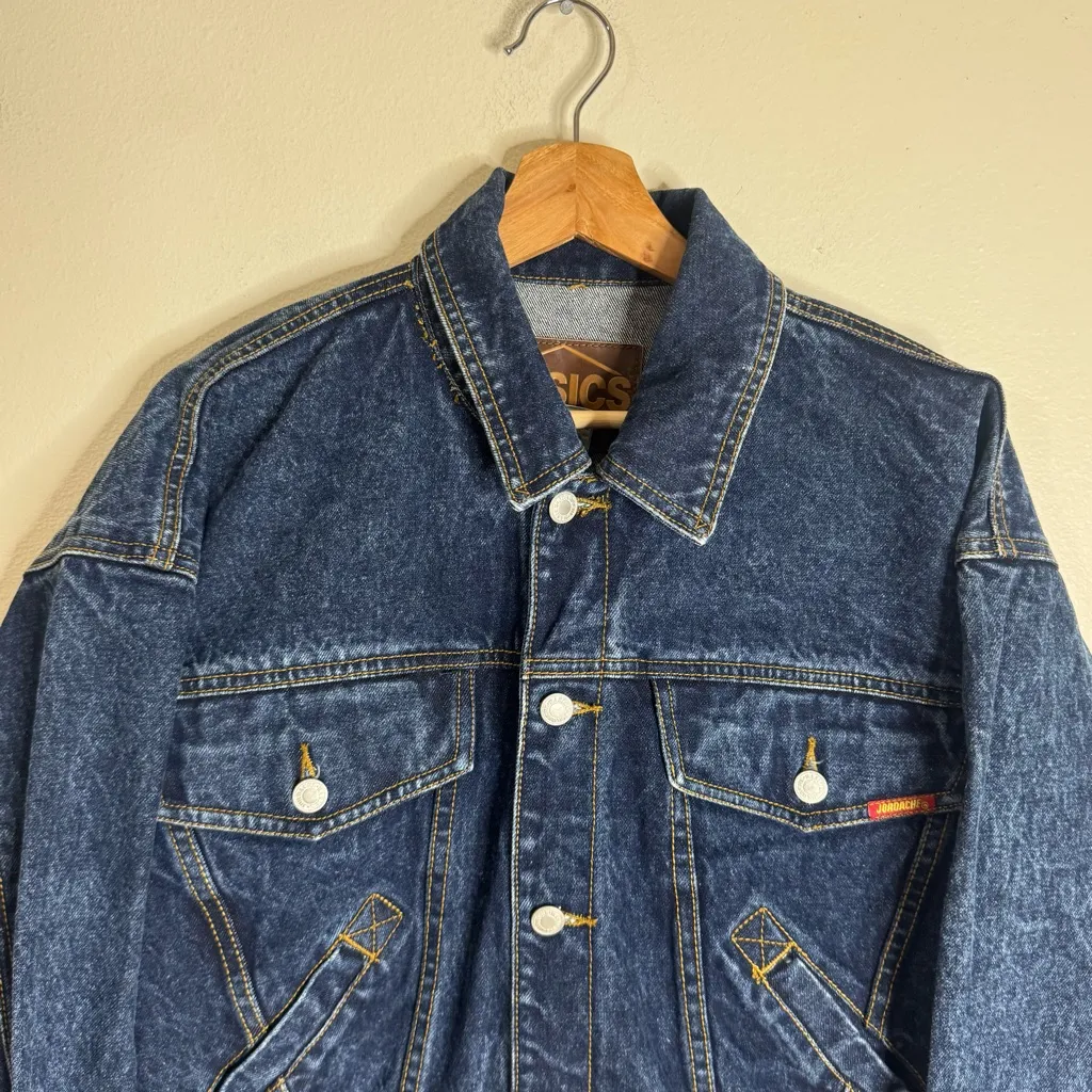 Jordache basics y2k Classic Blue button up Denim Jacket size Medium cotton - Image 5