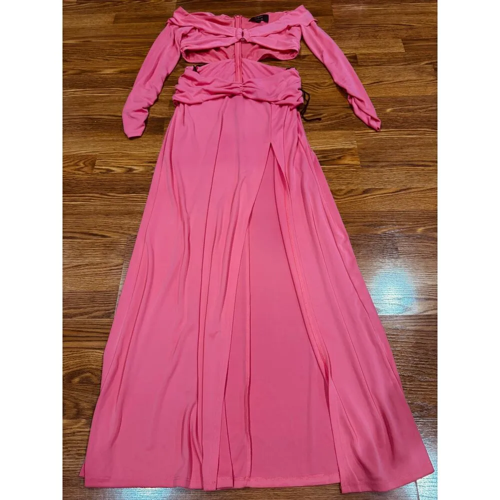 DUNDAS X REVOLVE Elowen Cut out Maxi Dress in Hot Pink L Size L - Image 9