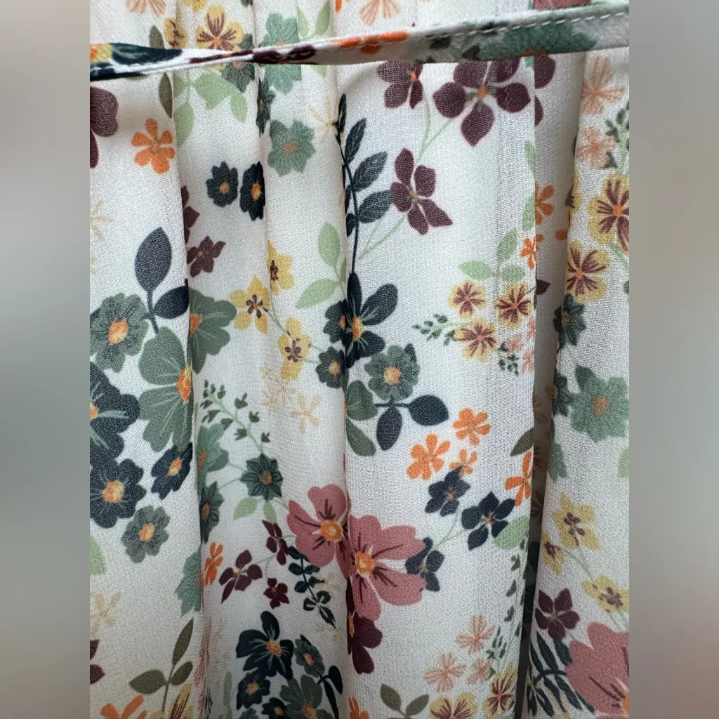 Revolve Tularosa Naya Ruffle Midi Dress in Ivory Floral size Small - Image 15