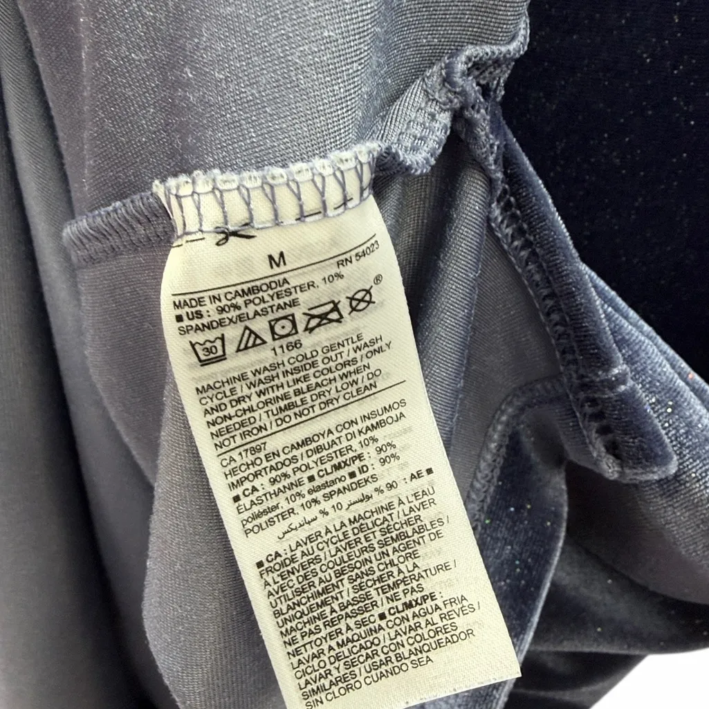 Old Navy Blue Velvet Ruffled Short Sleeve Top Womens Medium - Image 11