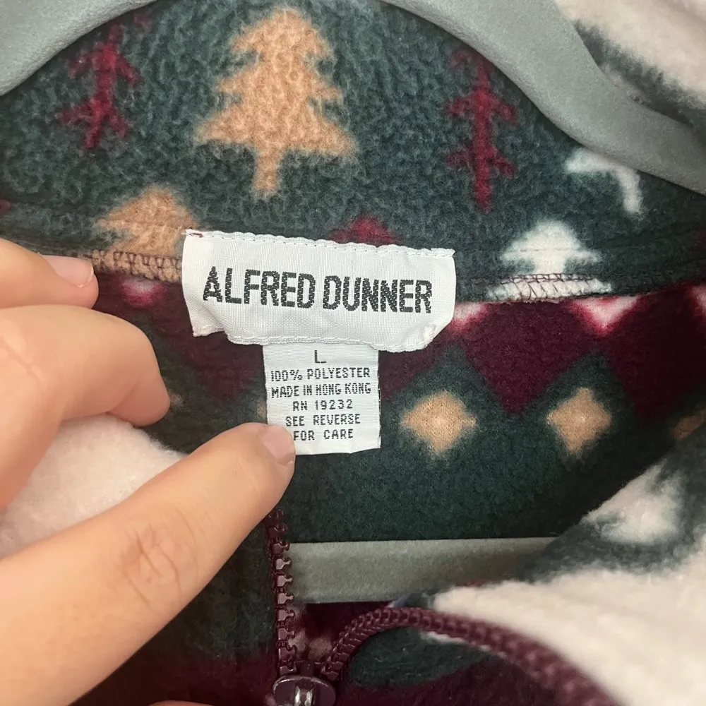 Alfred Dunner Vintage Fair Isle Fleece Jacket Sweater Size L Winter Christmas - Image 9