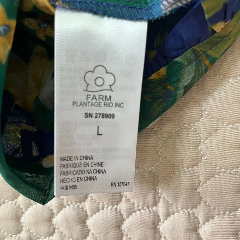 NWT Anthropologie Farm Rio Long-Sleeve High-Neck Sheer Ruffled Floral Blouse L - Image 7